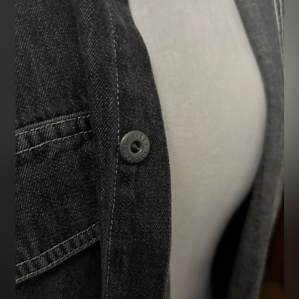 Geoffrey Beene Charcoal Denim Button-Up Shirt Size L - Picture 4 of 8